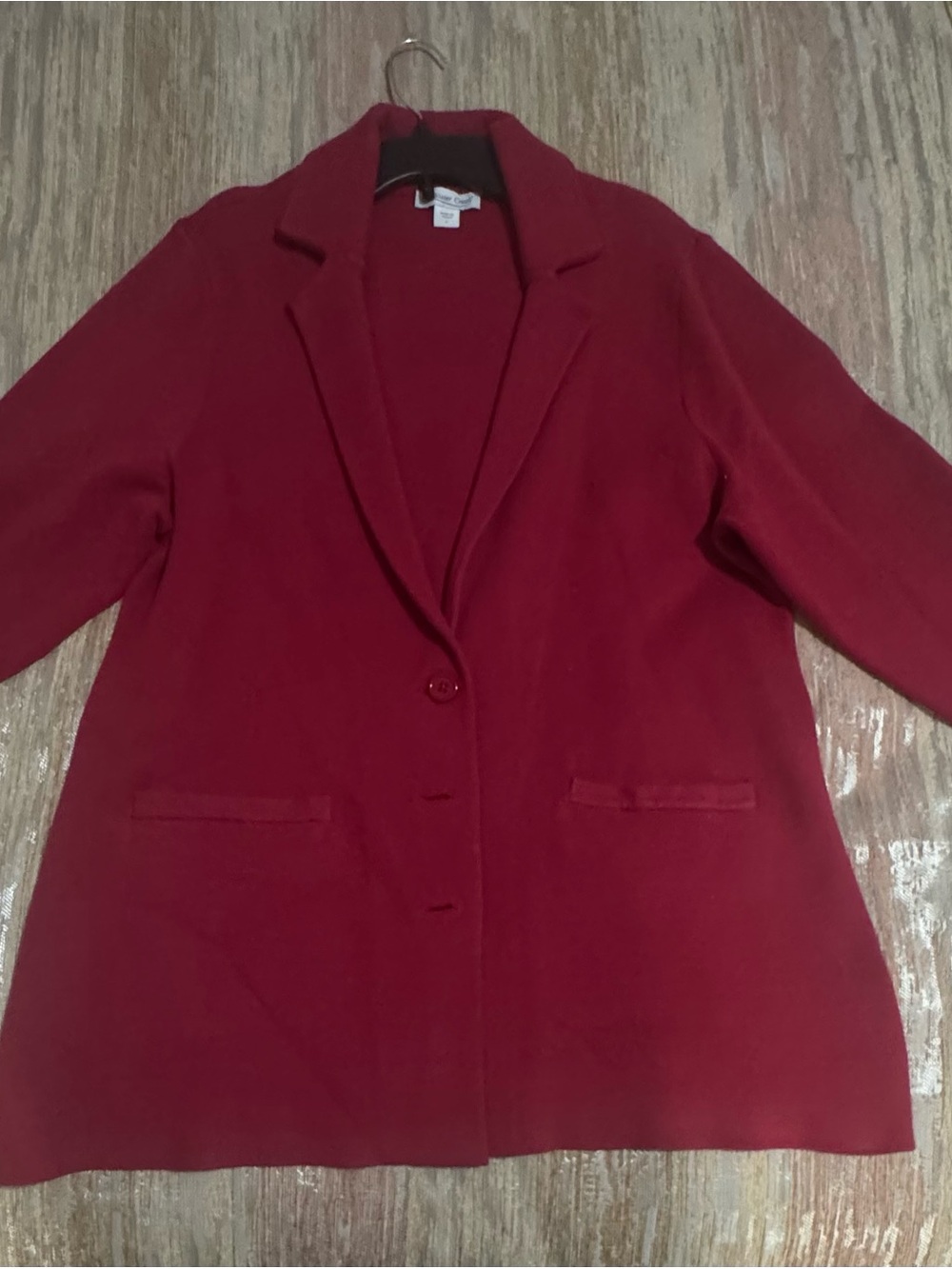 Coldwater Creek Women's Deep Red Single-Button Knit Blazer